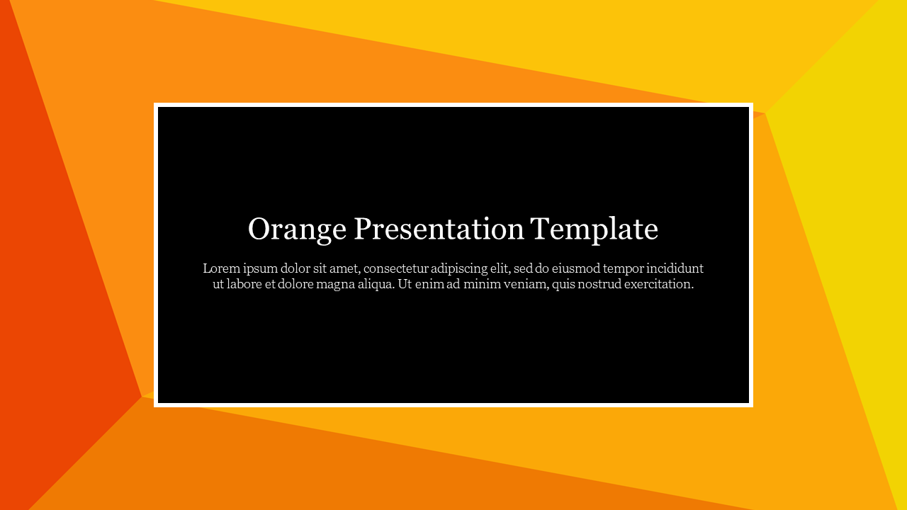 Orange Presentation Template
